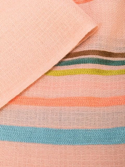 Shop K Janavi Horizontal Stripes Cashmere Scarf In Pink