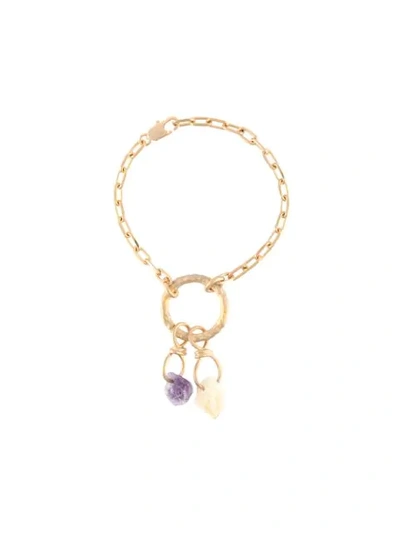 Shop Dsquared2 Gold Chain Link Crystal Bracelet
