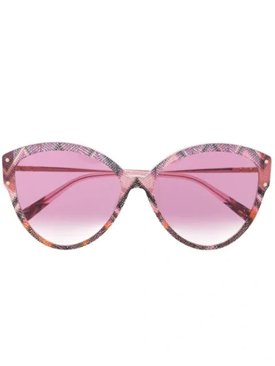 Shop Missoni Eyewear Abstract Print Oversized Sunglasses In Pink