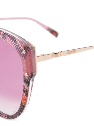 Shop Missoni Eyewear Abstract Print Oversized Sunglasses In Pink