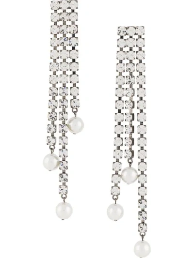 Shop Christopher Kane Cupchain Faux-pearl Earrings In Silver