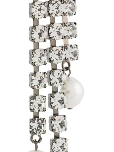 Shop Christopher Kane Cupchain Faux-pearl Earrings In Silver