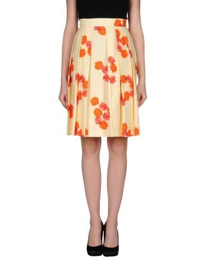 Shop Andrea Incontri Knee Length Skirt In Light Yellow