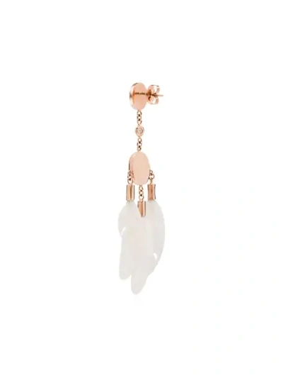 Shop Jacquie Aiche 14kt Rose Gold Diamond And Moonstone Drop Earrings