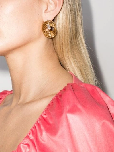Shop Panconesi Gold Vermeil Crystal Hoop Earrings