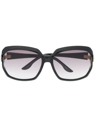 Pre-owned Gucci 2000s Interlocking G Square-frame Sunglasses In Black