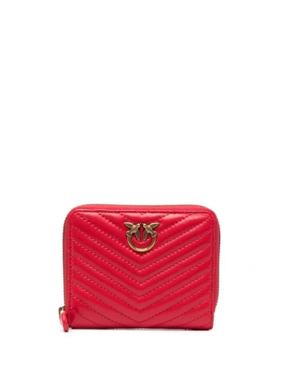 Shop Pinko Taylor Quilted Wallet In Red