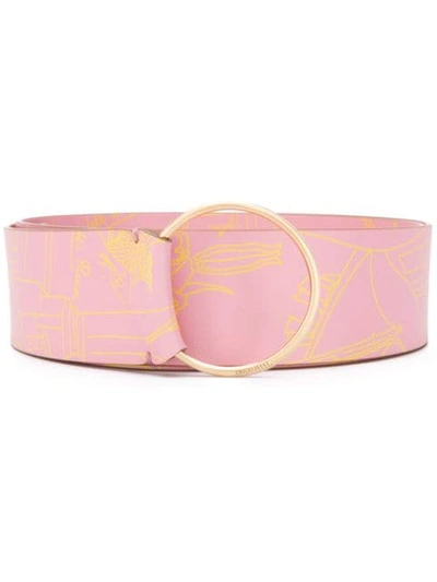 Shop Emilio Pucci Circular Buckle Belt In Pink
