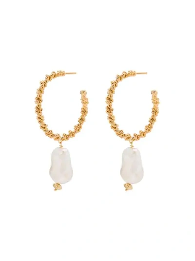 Shop Joanna Laura Constantine Gold-plated Pearl Hoop Earrings