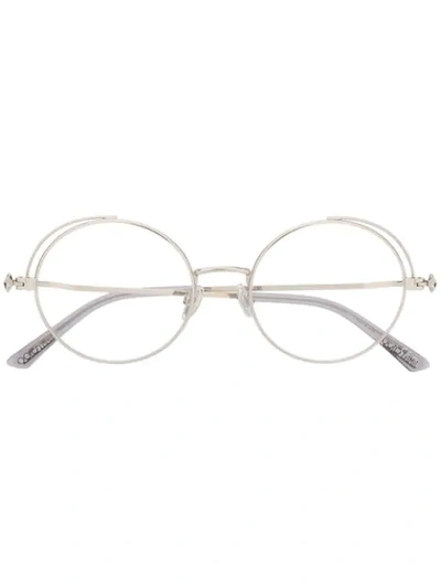 Shop Jimmy Choo Double-layered Stainless Steel Glasses In Silver