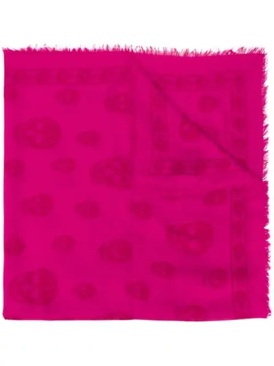 Shop Alexander Mcqueen Skull Print Scarf In Pink