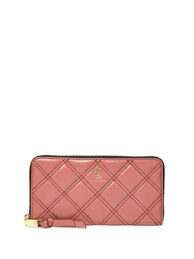 Shop Marc Jacobs Quilted Softshot Wallet In Pink