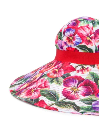 Shop Dolce & Gabbana Wide Brim Sun Hat In Red