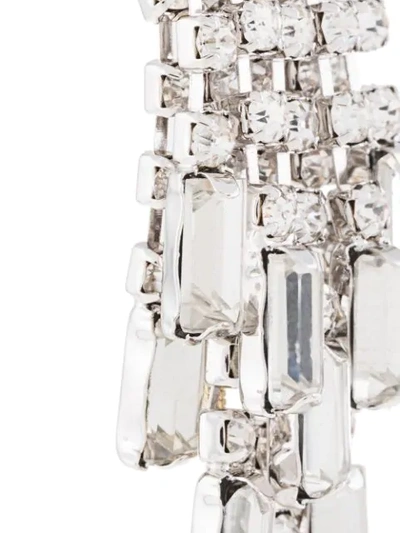 Shop Venna Ball Drop Crystal Fringe Earrings In Silver
