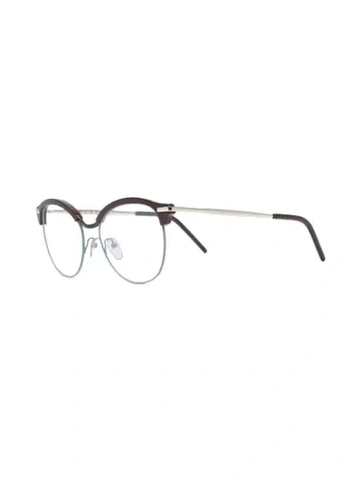 Shop Marni Eyewear Wayfarer Clear-lens Glasses In Red