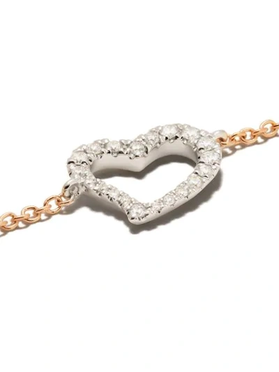 Shop Annoushka 18kt Bi-gold Love Diamonds Heart Diamond Bracelet In 18ct Rose Gold