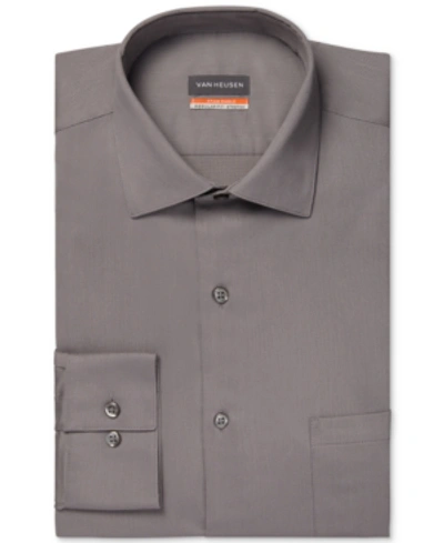 Shop Van Heusen Men's Stain Shield Regular Fit Dress Shirt In Steel