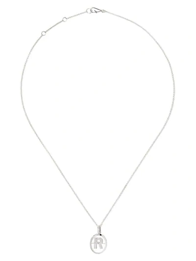 Shop Annoushka 18kt White Gold Diamond Initial R Necklace In 18ct White Gold