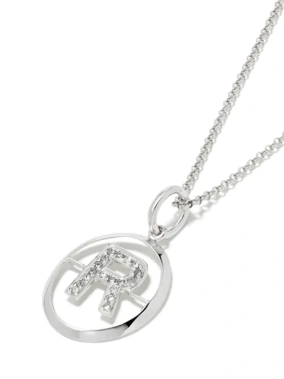 Shop Annoushka 18kt White Gold Diamond Initial R Necklace In 18ct White Gold