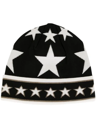 Shop Dolce & Gabbana Star Intarsia Knit Beanie In Black