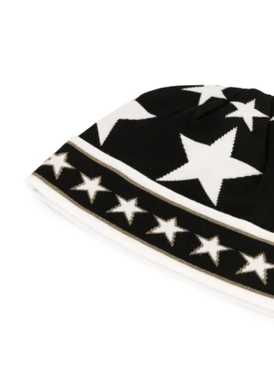 Shop Dolce & Gabbana Star Intarsia Knit Beanie In Black