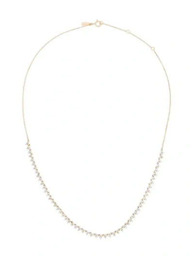 Shop Adina Reyter 14k Yellow Gold Cluster Half Riviera Diamond Necklace