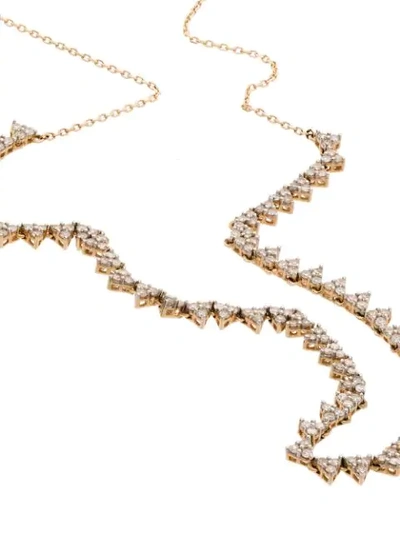 Shop Adina Reyter 14k Yellow Gold Cluster Half Riviera Diamond Necklace