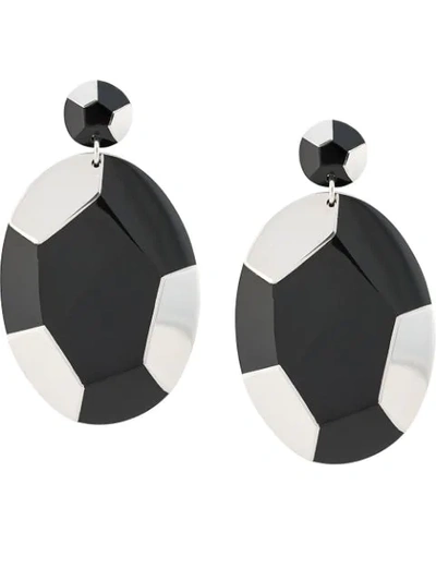 Shop Josie Natori Deco Clip-on Earrings In Black
