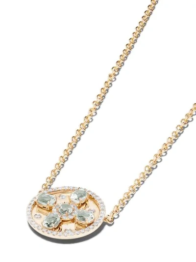 Shop Kiki Mcdonough 18kt Yellow Gold Jemima Green Amethyst And Diamond Detail Necklace