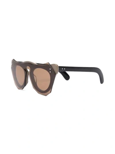 Shop Marni Eyewear Geometric-frame Sunglasses In Brown