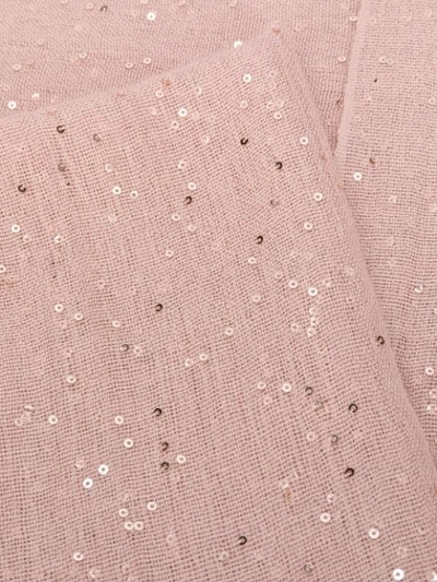 Shop Brunello Cucinelli Long Sequinned Scarf In Pink