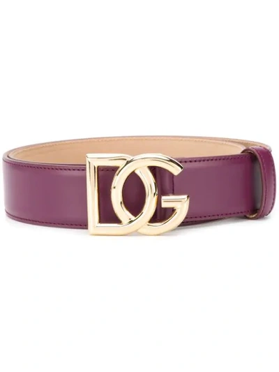 Shop Dolce & Gabbana Dg Buckle Belt In Purple