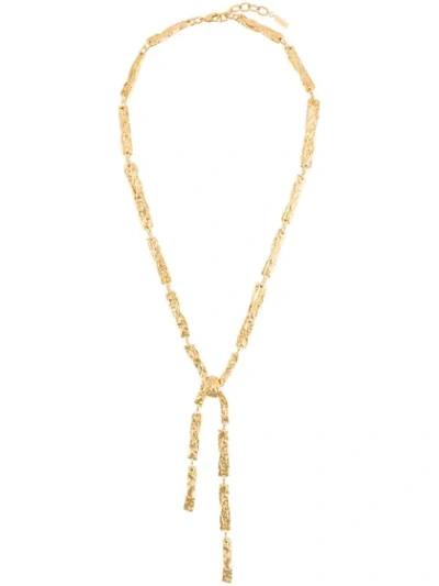 Shop Chloé Hammered Pendant Necklace In Gold