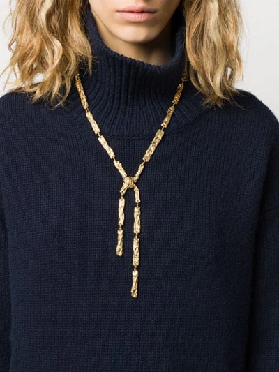 Shop Chloé Hammered Pendant Necklace In Gold