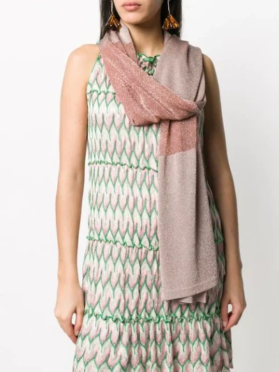 Shop Missoni Colour Block Scarf In Pink