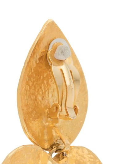 Pre-owned Saint Laurent 1990s Coeur Earrings In Gold
