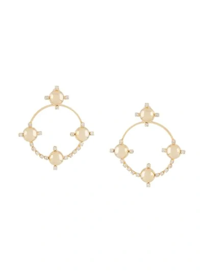 Shop Rosantica Barcelò Crystal Embellished Earrings In Gold