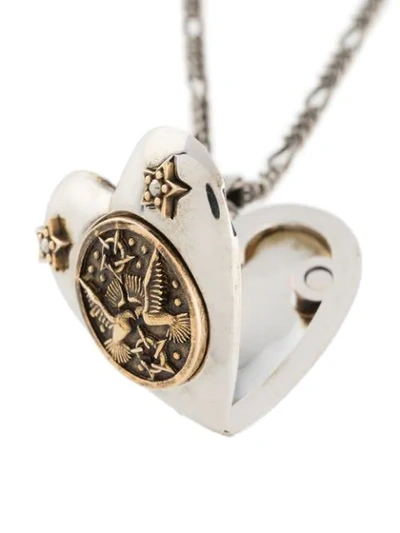 Shop Alexander Mcqueen Heart Locket Necklace In Silver