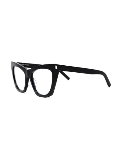 Shop Saint Laurent Kate Cat-eye Glasses In Black