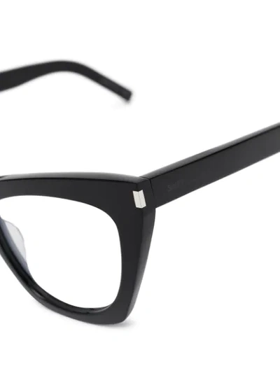 Shop Saint Laurent Kate Cat-eye Glasses In Black