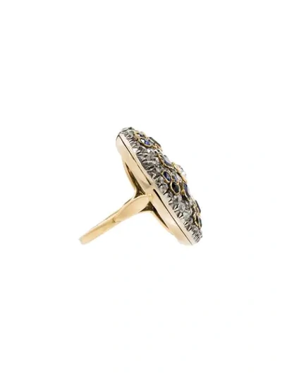 Shop Mindi Mond 9k Yellow Gold Diamond And Sapphire Ring