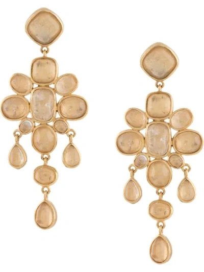 Shop Goossens Cocktail Cabochons Earring In Gold