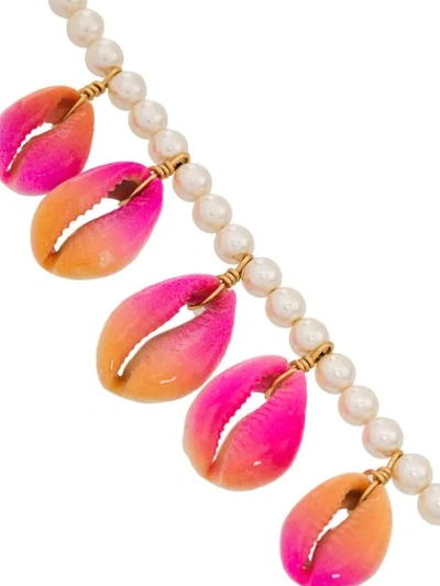 Shop Venessa Arizaga Summer Shells Pearl Bracelet In Pink