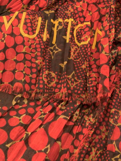 Pre-owned Louis Vuitton 2000  X Kusama Yayoi Monogram Waves Infinity Scarf In Red