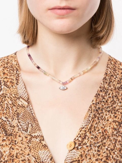 Shop Maha Lozi Eye Candy Necklace In Brown