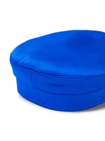 Shop Ruslan Baginskiy Rhinestone Logo Baker Boy Hat In Blue