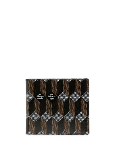 Shop Au Depart Patterned Logo Print Wallet In Black