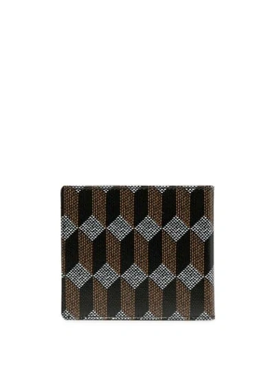 Au Depart Brown Bi-fold Monogram Wallet In Black