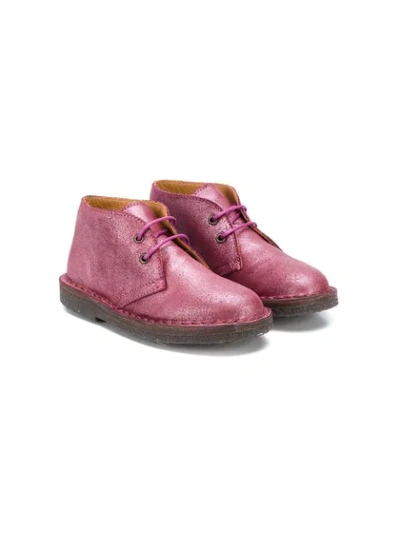 Shop Pèpè Jubilee Metallic Boots In Pink