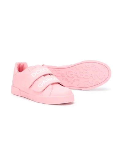 Shop Dolce & Gabbana Logo Touch-strap Trainers In Pink